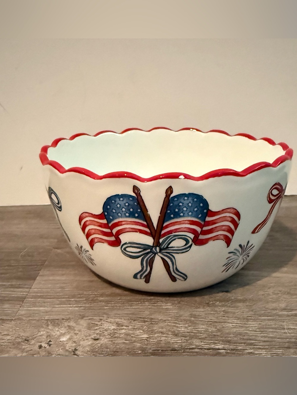 Super Cute Fireworks & American Flags Candy Bowl- NWT